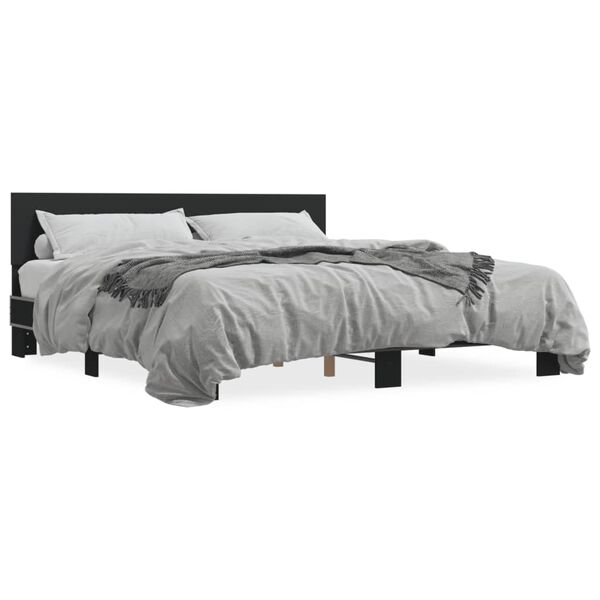 vidaXL Cadre de lit sans matelas noir 180x200 cm