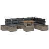 vidaXL Ensemble de canap&eacute; de jardin 9 pc Gris polyrotin