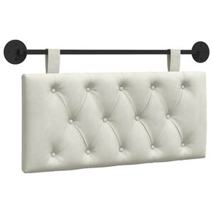 vidaXL T&ecirc;te de lit suspendue Avec lumi&egrave;re LED Cr&egrave;me Velours