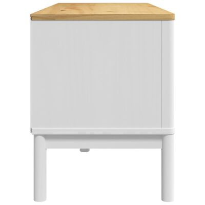 vidaXL Meuble TV FLORO blanc 114x43x55 cm bois massif de pin