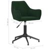 vidaXL Chaises pivotantes &agrave; manger lot de 6 vert fonc&eacute; velours