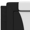 vidaXL Coussin de t&ecirc;te de lit Viana noir et blanc 200 cm similicuir
