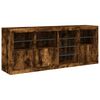 vidaXL Buffet avec lumi&egrave;res LED ch&ecirc;ne fum&eacute; 164x37x67 cm