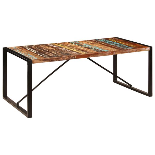 vidaXL Table &agrave; d&icirc;ner 200x100x75 cm Bois de r&eacute;cup&eacute;ration solide