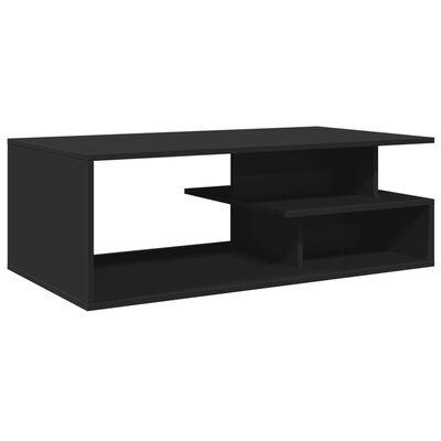 vidaXL Table basse noir 102x55x35 cm bois d'ingénierie