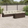 vidaXL Salon de jardin 10 pcs avec coussins marron r&eacute;sine tress&eacute;e