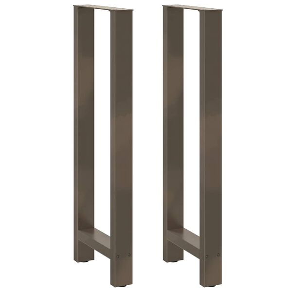 vidaXL Pieds de table de bar en acier naturel 2 pi&egrave;ces 40 x (110-111) cm Acier