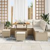 vidaXL Ensemble de canap&eacute; de jardin 8 pcs Beige Poly rotin
