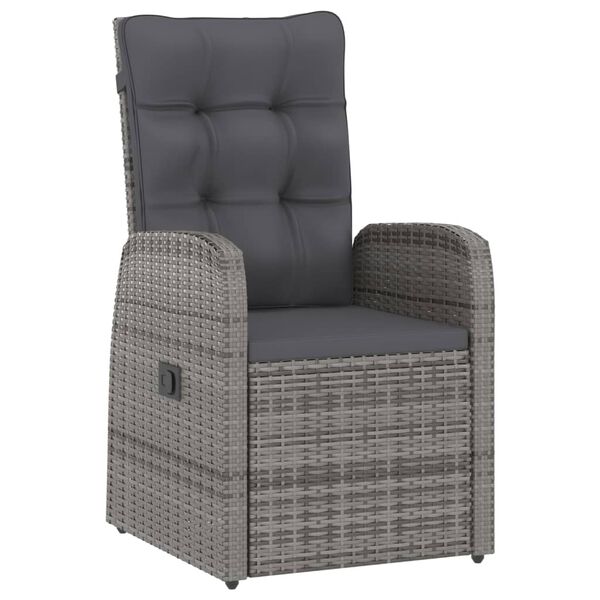 vidaXL Salon de jardin 11 pcs avec coussins Résine tressée Gris