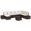 vidaXL Ensemble de canap&eacute; de jardin 8 pc Marron et Cr&egrave;me polyrotin