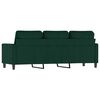 vidaXL Canap&eacute; &agrave; 3 places Vert fonc&eacute; 180 cm Velours