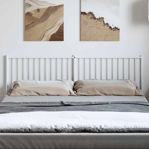 vidaXL T&ecirc;te de lit m&eacute;tal blanc 193 cm
