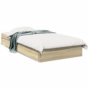 vidaXL Cadre de lit avec tiroirs sans matelas ch&ecirc;ne sonoma 100x200 cm