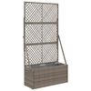 vidaXL Bac &agrave; fleurs avec Treillis Gris 70 x 30 x 135 cm polyrotin