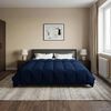 vidaXL Duvet complet toute l'ann&eacute;e Bleu fonc&eacute; 200 x 240 cm Microfibre