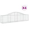 vidaXL Paniers &agrave; gabions arqu&eacute;s 4 pcs 200x30x40/60 cm Fer galvanis&eacute;