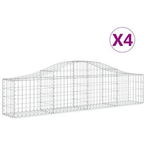 vidaXL Paniers &agrave; gabions arqu&eacute;s 4 pcs 200x30x40/60 cm Fer galvanis&eacute;