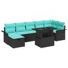 vidaXL Ensemble de canap&eacute; de jardin avec coussin 8 pcs Noir Poly rotin