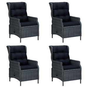 vidaXL Ensemble &agrave; manger de jardin 5 pcs Gris fonc&eacute;