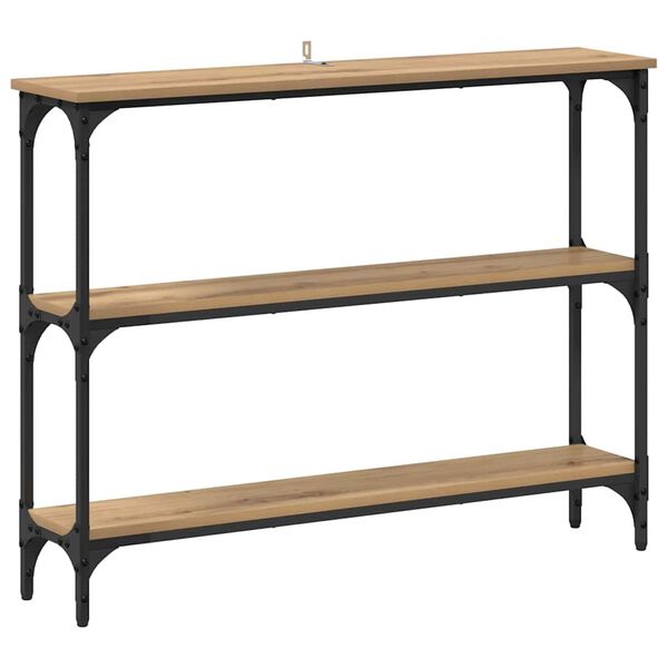vidaXL Table console avec &eacute;tag&egrave;re Ch&ecirc;ne artisanal 100 x 22,5 x 75 cm