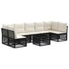 vidaXL Ensemble de canap&eacute; de jardin 8 pc Noir polyrotin