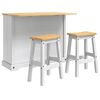 vidaXL Ensemble Cuisine &Icirc;lot Corona 3 pcs Blanc et Cire de Miel