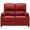 vidaXL Canap&eacute; inclinable &agrave; 2 places Rouge bordeaux Tissu