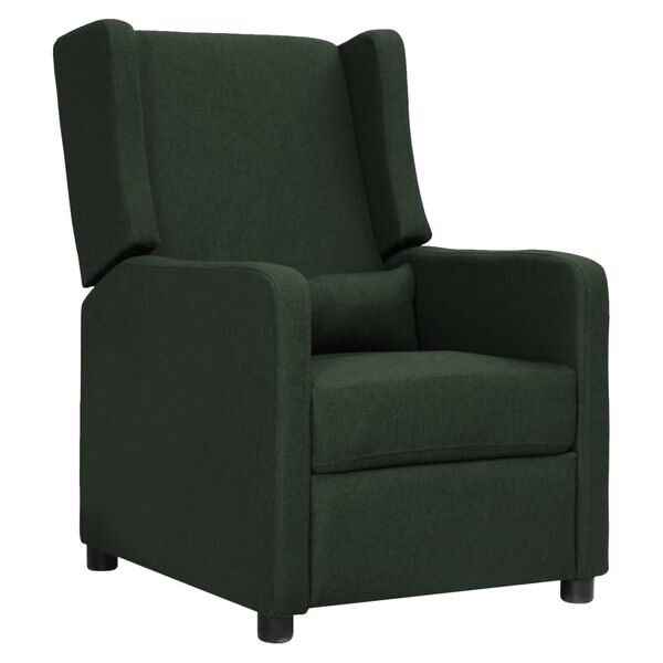 vidaXL Fauteuil inclinable Vert fonc&eacute; Tissu