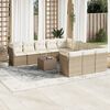vidaXL Salon de jardin avec coussins 12 pcs beige r&eacute;sine tress&eacute;e
