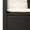 vidaXL Chaise de jardin avec coussins noir r&eacute;sine tress&eacute;e