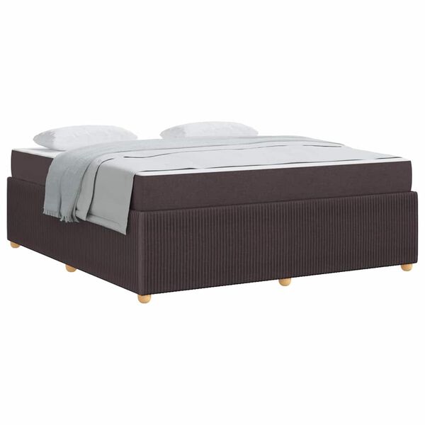 vidaXL Cadre de lit avec matelas Marron fonc&eacute; 180 x 200 cm tissu