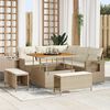 vidaXL Ensemble de canap&eacute; de jardin avec coussin 8 pcs Beige polyrotin