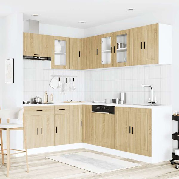 vidaXL Ensemble d'armoires de cuisine 11 pcs Porto bois d'ing&eacute;nierie