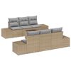 vidaXL Ensemble de canap&eacute; de jardin avec coussin 7 pcs Beige polyrotin