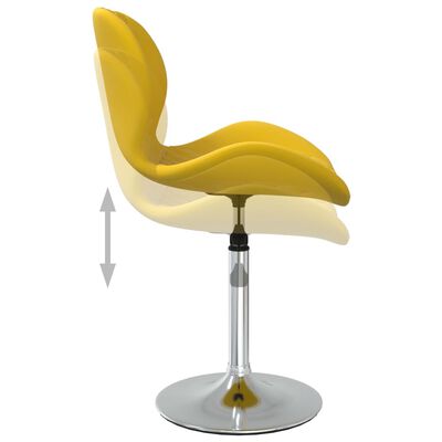 vidaXL Chaise pivotante de salle à manger Jaune moutarde Velours