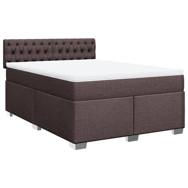 vidaXL Sommier &agrave; lattes de lit avec matelas Marron fonc&eacute; 140x200 cm