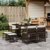 vidaXL Ensemble &agrave; manger de jardin et coussins 9 pcs marron poly rotin