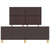 vidaXL Cadre de lit avec t&ecirc;te de lit Marron fonc&eacute; 160 x 200 cm tissu