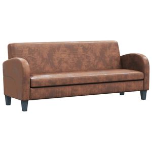 vidaXL Canap&eacute; &agrave; 3 places Daim synth&eacute;tique Marron