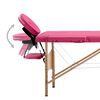 vidaXL Table de massage pliable 4 zones Bois Rose