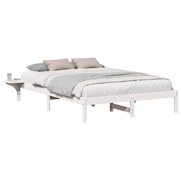 vidaXL Cadre de lit Blanc 150 x 200 cm Pin massif