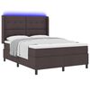 vidaXL Lit &agrave; ressort LED avec matelas Marron fonc&eacute; 140 x 200 cm tissu