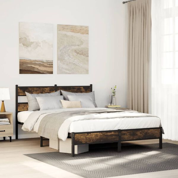 vidaXL Cadre de lit sans matelas avec t&ecirc;te de lit 140x190 cm