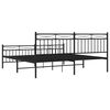vidaXL Cadre de lit métal sans matelas avec pied de lit noir 180x200cm