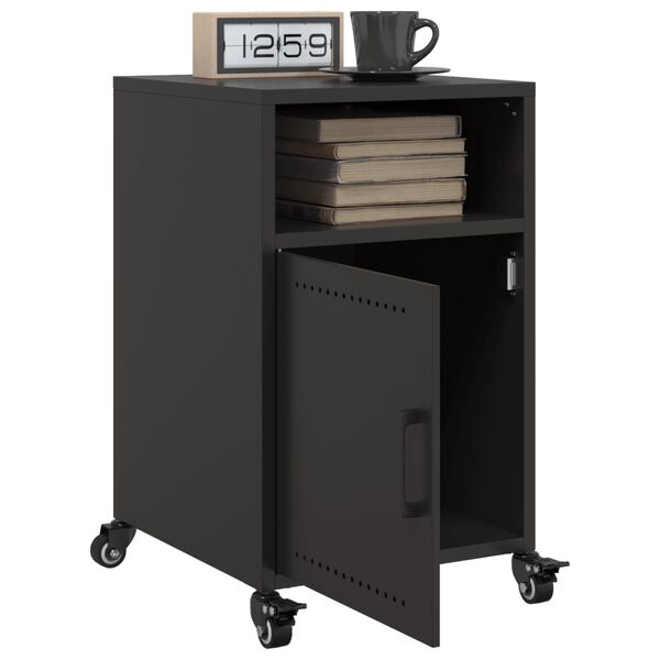 vidaXL Tables de chevet 2 pcs noir 36x39x59 cm acier