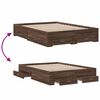 vidaXL Cadre de lit avec tiroirs sans matelas ch&ecirc;ne marron 135x190 cm
