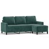 vidaXL Canap&eacute; &agrave; 3 places avec repose-pieds Vert fonc&eacute; 180 cm Velours