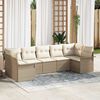 vidaXL Ensemble de canapé de jardin 7 pcs Beige Poly rotin