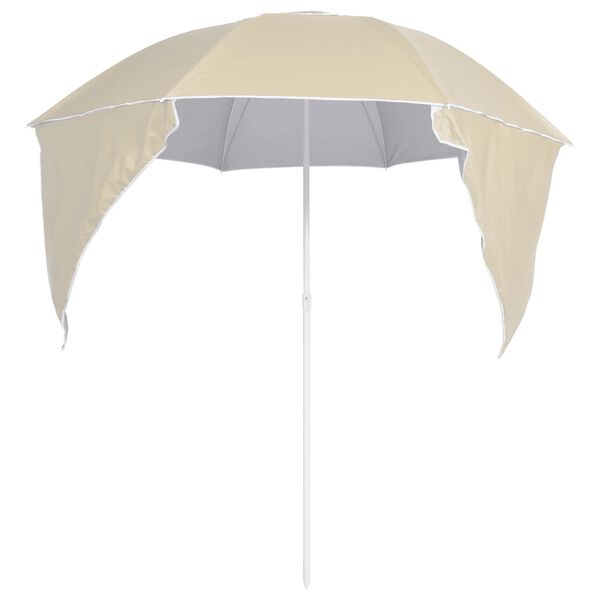 vidaXL Parasol de plage avec parois lat&eacute;rales sable 215 cm