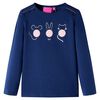 T-shirt pour enfants &agrave; manches longues bleu marine 128